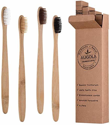 Beauty Cepillos de Dientes de Bambú, 100% Orgánicos, Biodegradables, Naturales y Veganos