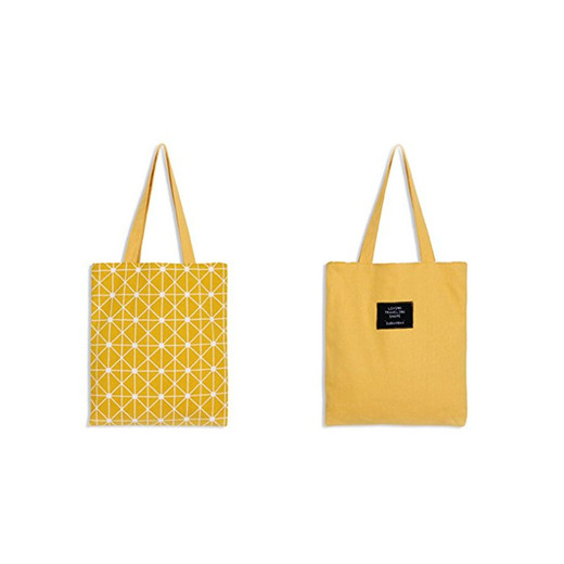 Scrox 1pcs Bolsas de Tela Diseño de Doble Cara Canvas Tote Bag