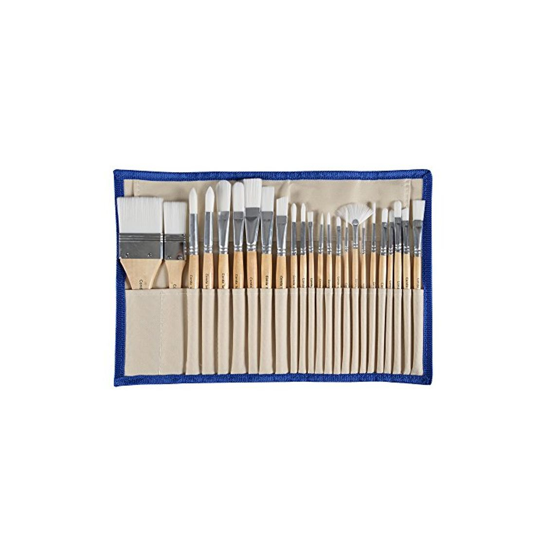 Social Conda - Conjunto 24 Pinceles Profesionales con Funda de Lona Resistente