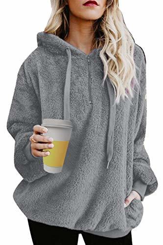 Social Tuopuda Mujer Sudadera con Capucha Suelta Tallas Grandes Invierno Manga Larga Pullover