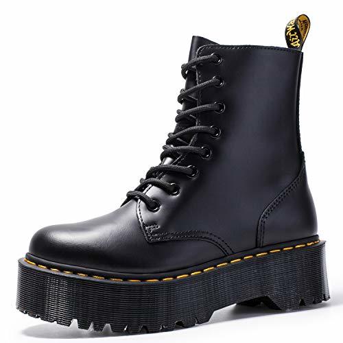 Fashion Botas Militar Con Plataforma Y Cordones A Conjunto Para Mujer