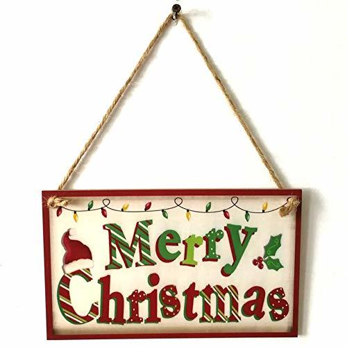 Producto FinukGo Cartel Colgante de Puerta Feliz Navidad Tablero de Placa de Madera