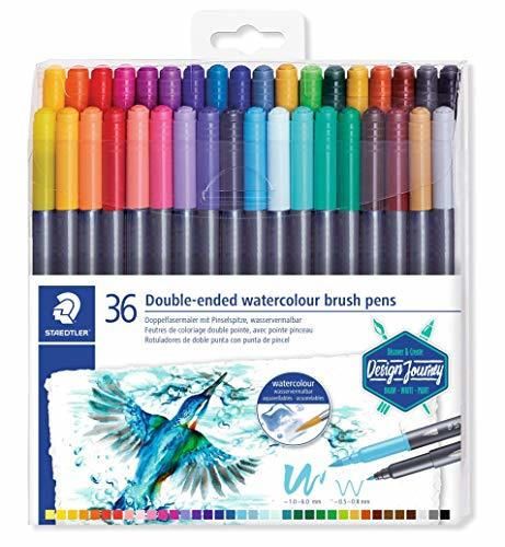 STAEDTLER Watercolour Brush Pens 3001 TB36 Rotulador de Doble Punta de Fibra