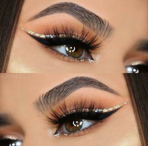 Make com delineado de brilho, super elegante!