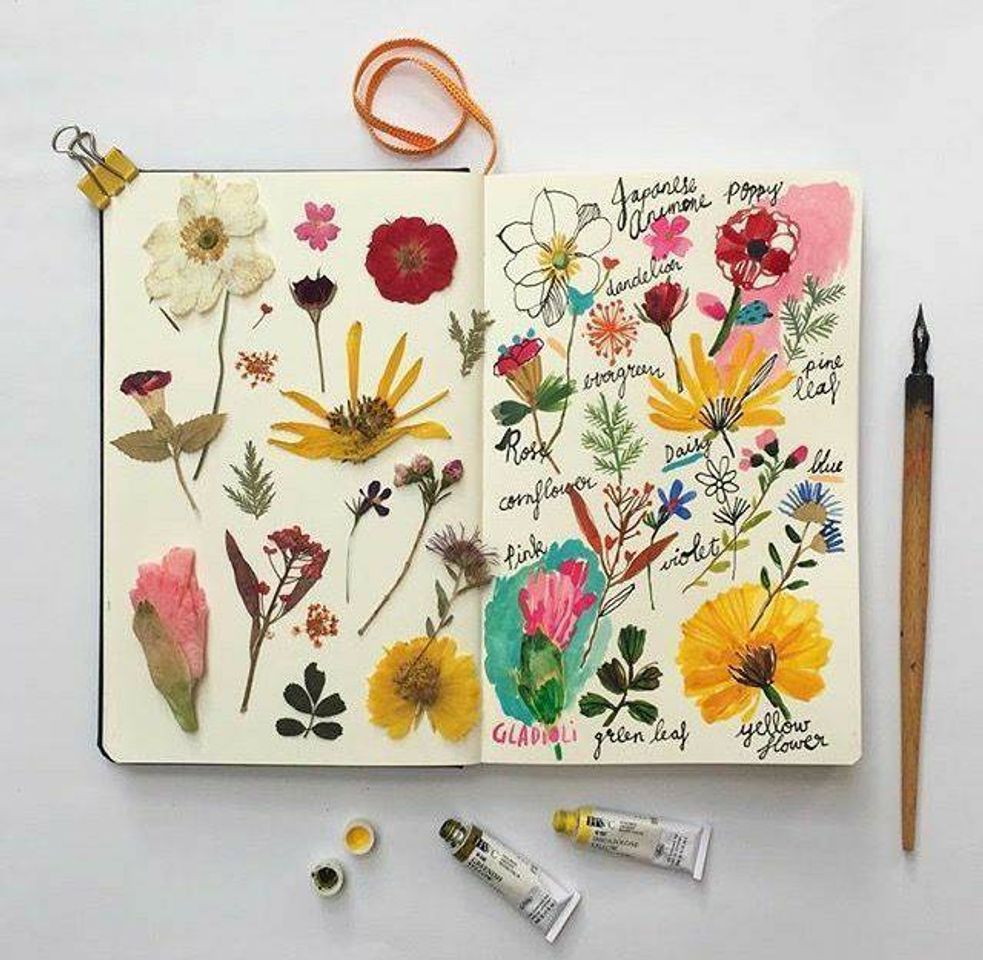 Social Art journal flowers