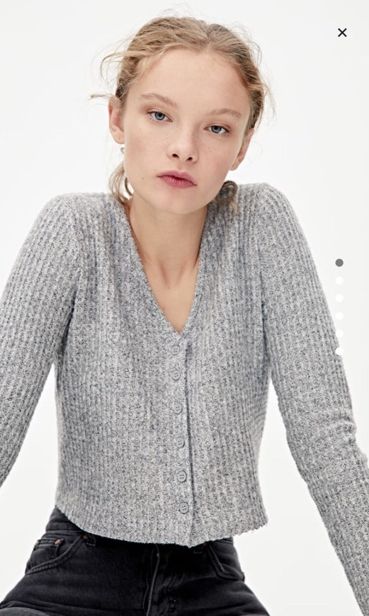 Products Chaqueta punto gris Pull and Bear