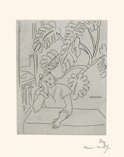 Henri Matisse’s 1935 print Interior with Leaves