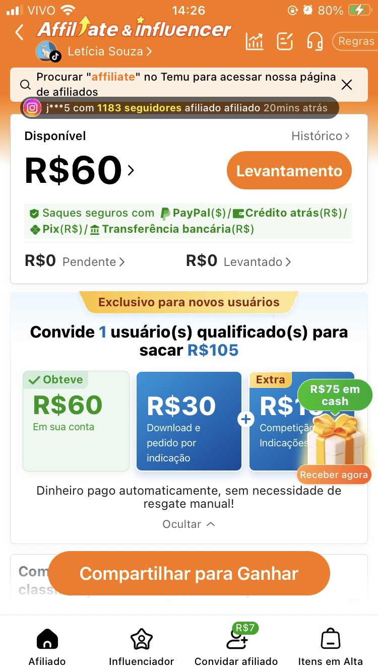 Social Vamos ganhar dinheiro juntos na Temu ??🥳vem comigo leia abaixo 👇🏻