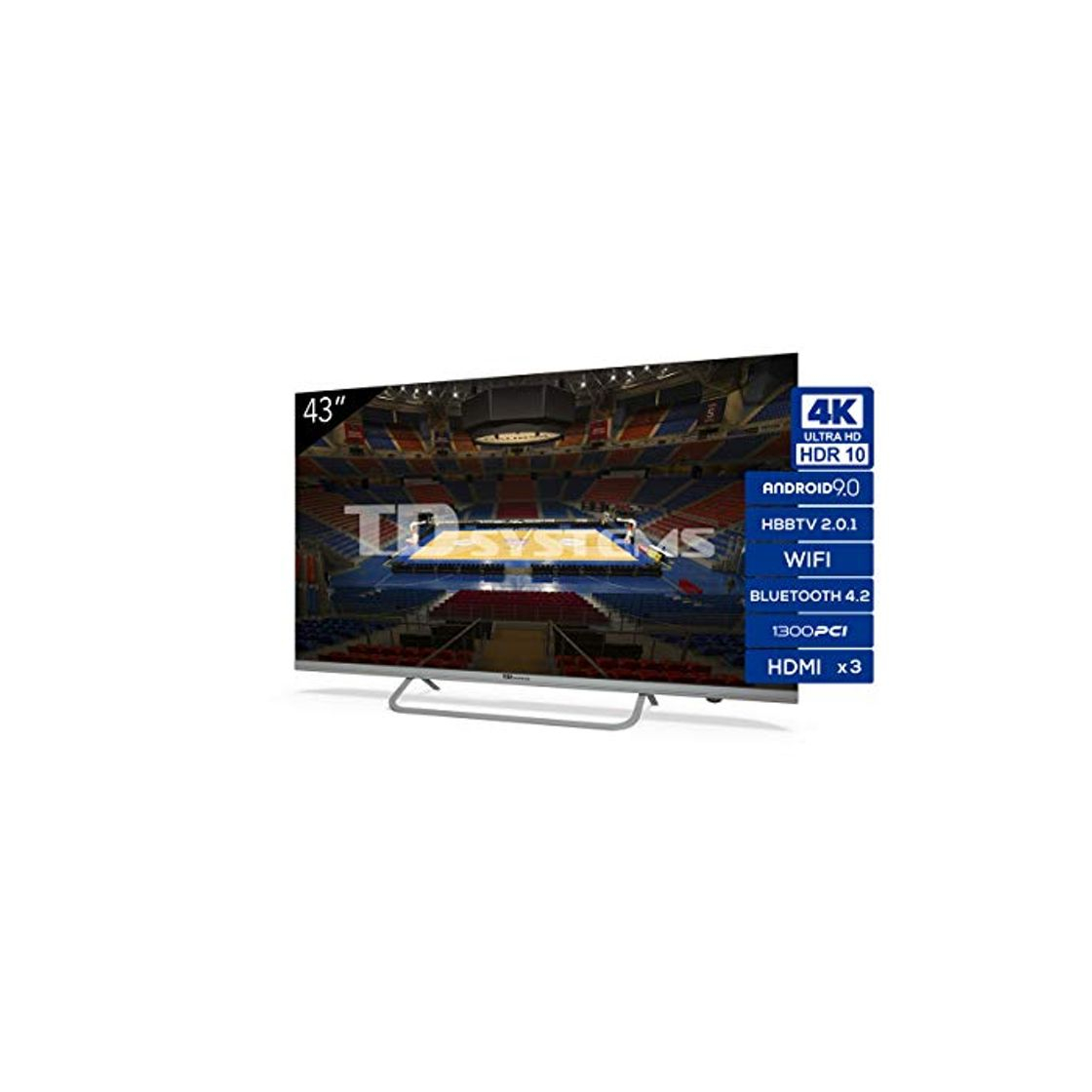 Social Televisiones Smart TV 43 Pulgadas 4K Android 9.0 y HBBTV, 1300 PCI