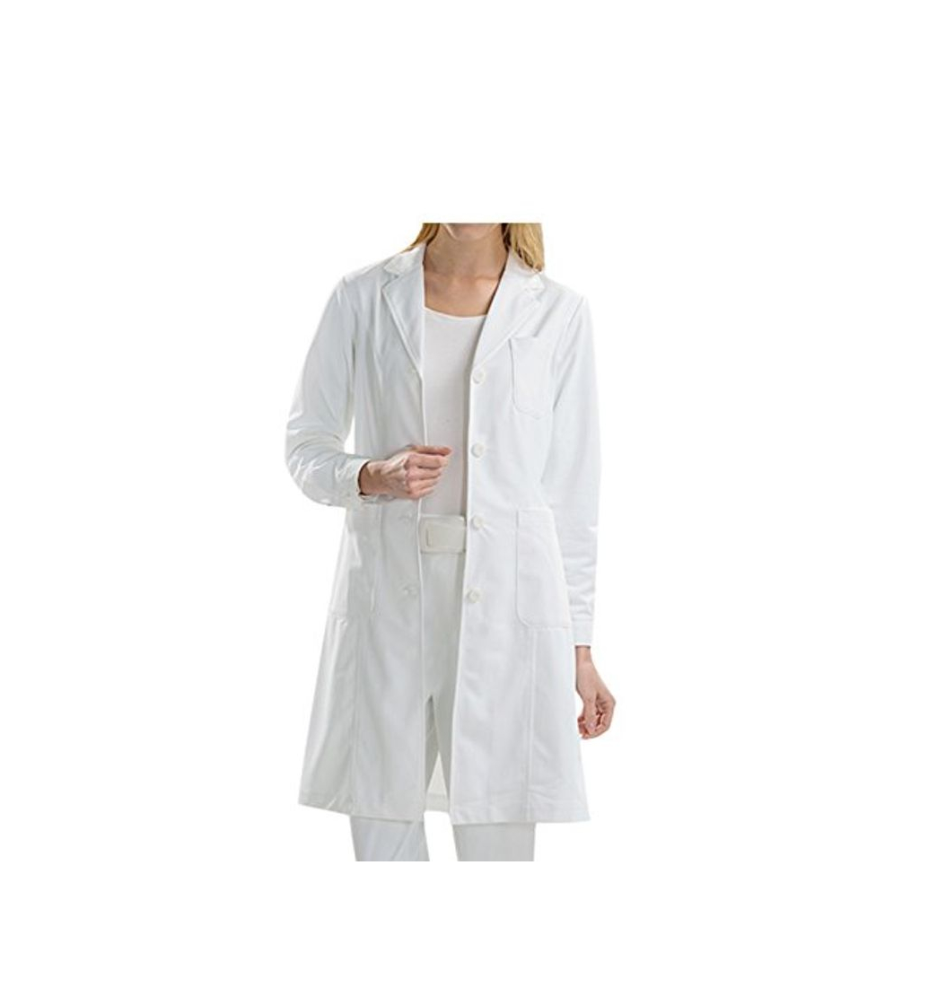 Product BSTT Mujer Bata de Laboratorio Blanco Uniformes de Trabajo Mejora Mangas abotonadas Gruesa M