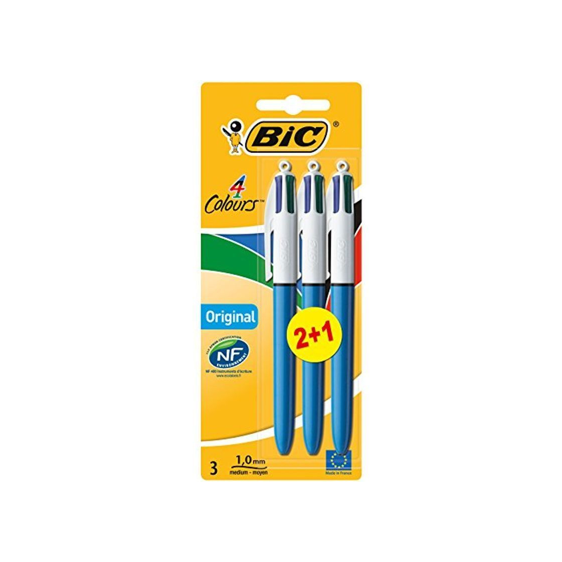 Social BIC 4 colores Original bolígrafos Retráctiles punta media