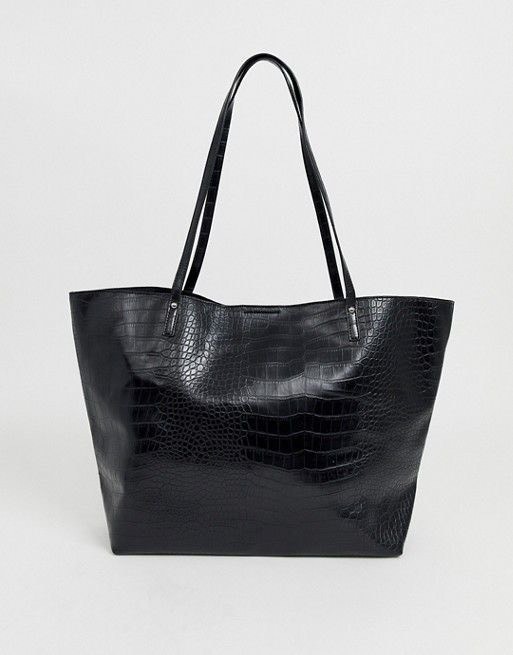 Moda ASOS DESIGN croc bonded shopper bag