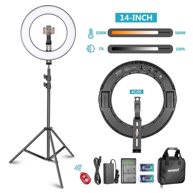 Social Neewer Bicolor SMD LED Luz de Anillo Kit de Iluminación