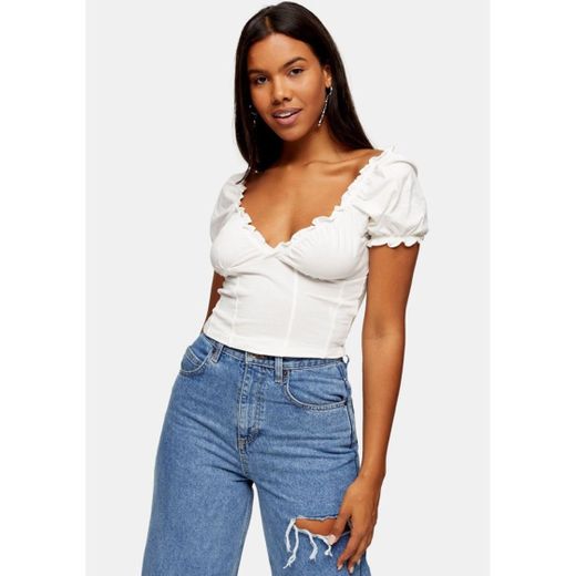 Cream Prairie Wrap Corset Top | Topshop