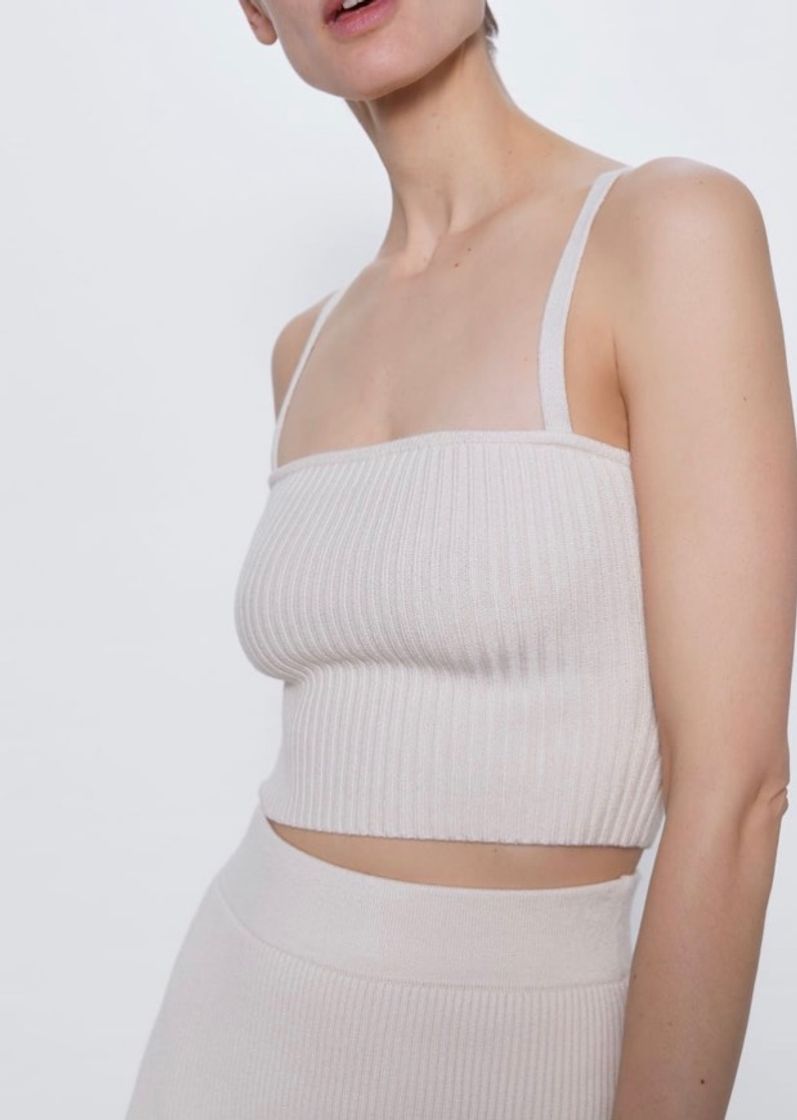 Product Top cropped de malha ZARA