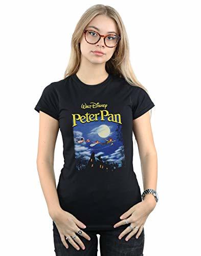 Fashion Disney Mujer Peter Pan Come with Me Homage Camiseta Negro Medium