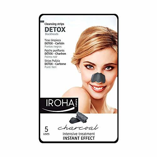 Productos Iroha Nature - Tiras Puntos Negros Nariz Detox con Carbón, 5 unidades