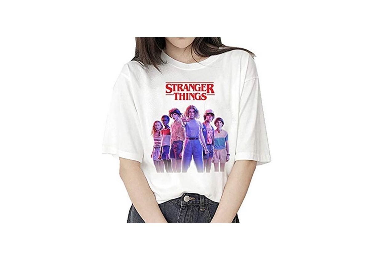 Social Camiseta Stranger Things Niña, Camiseta Stranger Things Mujer, Impresión T-Shirt Abecedario Camiseta
