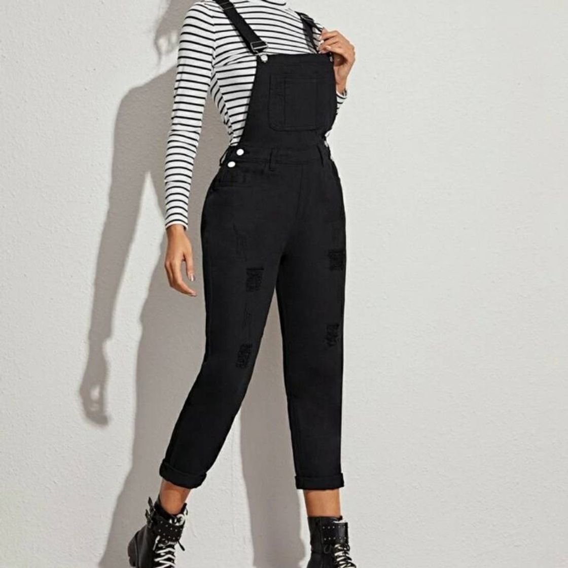 Social Peto tejano negro de pantalón largo