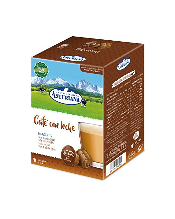 Product Central Lechera Asturiana Cápsulas de Café con Leche - 4 Paquetes de