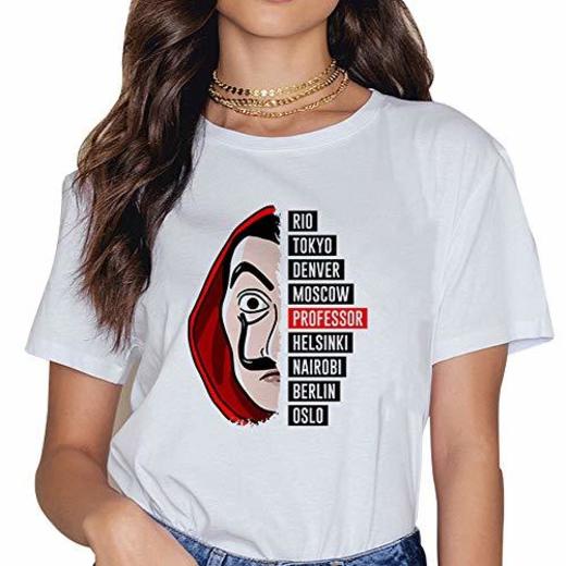 Camiseta Casa de Papel, Camiseta Casa de Papel Mujer Niña T-Shirt Camisetas