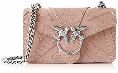 Social Pinko Mini Love Chevron 1, bolso bandolera para Mujer, Rosa