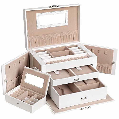 Social SONGMICS Caja Joyero con Espejo y Cajones