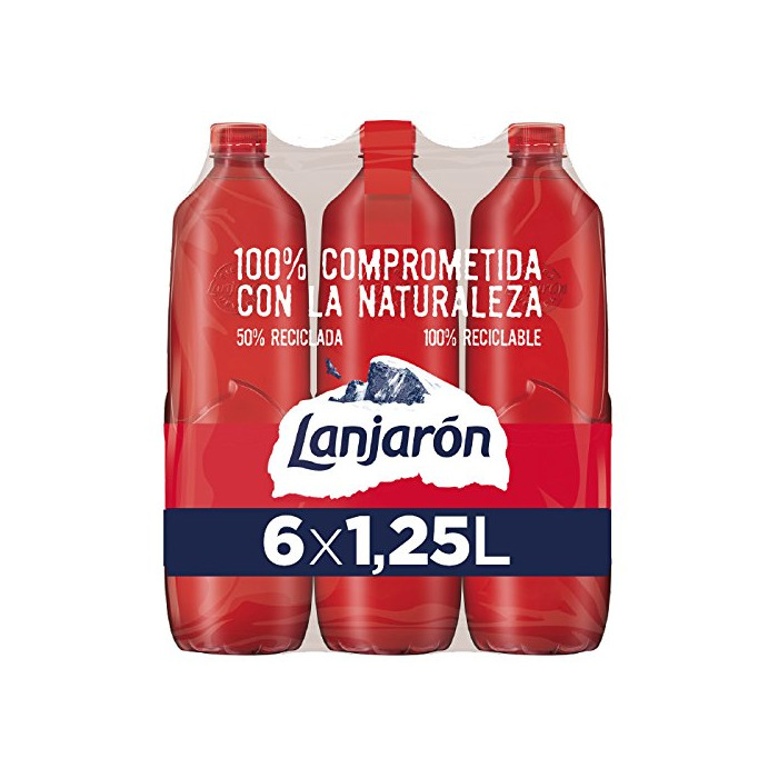 Producto Lanjarón Agua Mineral botella 100% plástico reciclado - Pack de 6 x