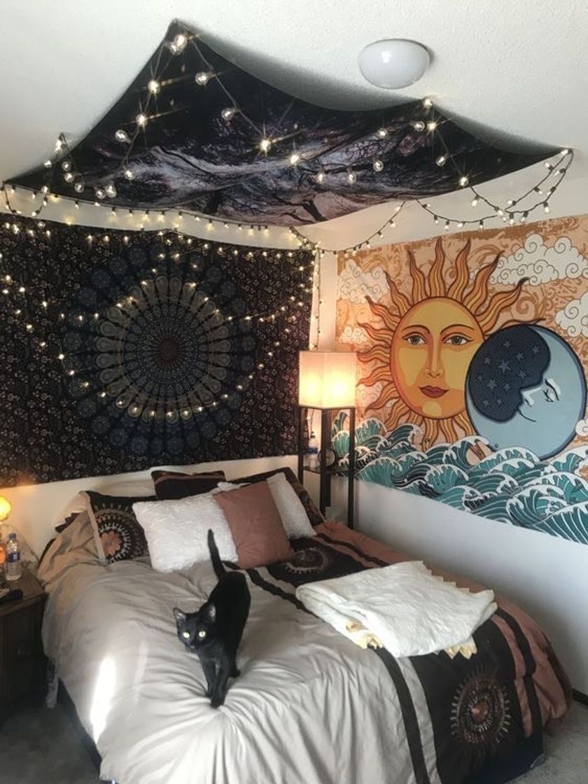 Moda Ideia de decoração de quarto Hippie ✌🏼