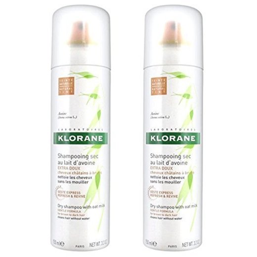 Klorane Spray Shampooing sec Extra-doux au Lait d'Avoine Teinté 2x150 ml