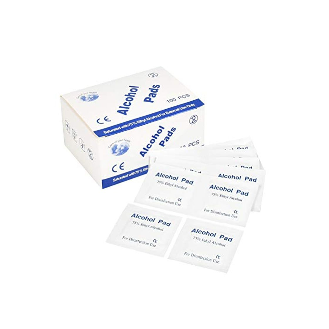 Social WOWOSS Toallitas Alcohol 75% Desechables 6x6cm, Almohadillas Alcohol Envueltas Individualmente para Limpiar