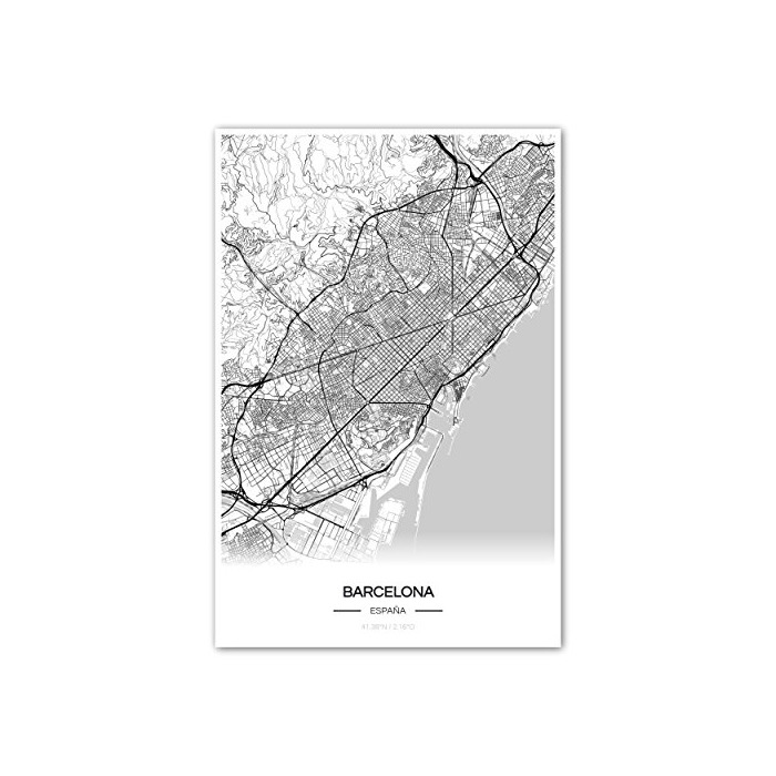 Products Zulumaps Cartel del Mapa 20x30cm Plano de la Ciudad Barcelona