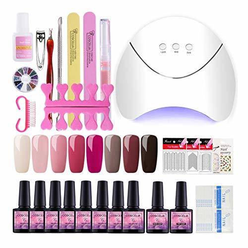 Social Saint-Acior 8pcs Esmalte Semipermanente Soak off 8ml Esmalte de Uñas 36W UV/LED