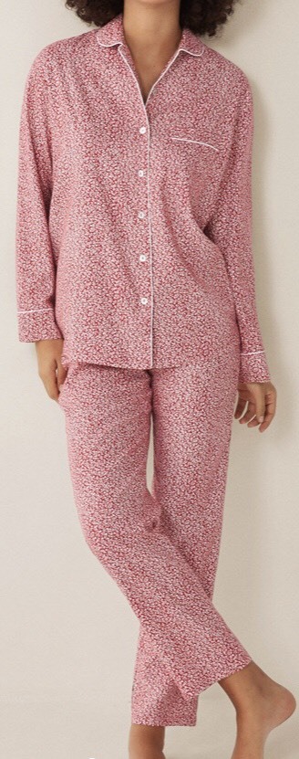 Product Pijama largo camisero flores