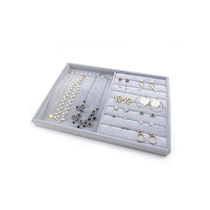 Beauty PuTwo Bandejas para Joyas 2 Secciones Lint gaveta Organizador Display Box Regalos