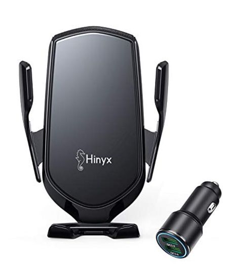 Hinyx Cargador Inalámbrico Coche, Qi Cargador Rápido Wireless Car Charger Soporte Móvil