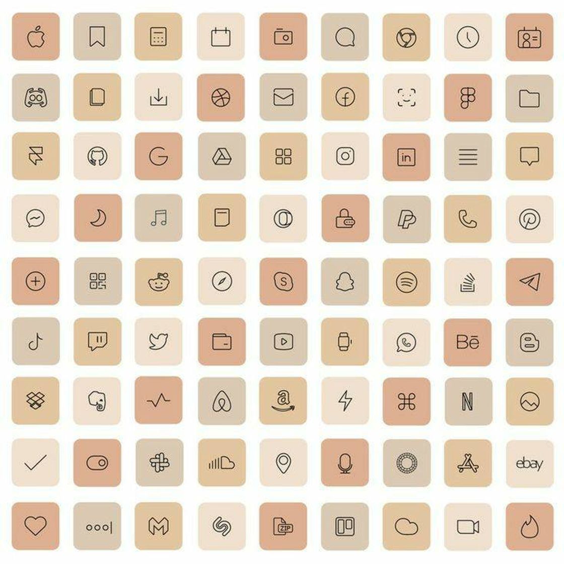 Social Ícones para decorar o celular 