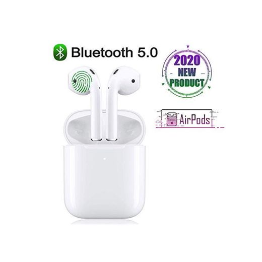 Auricular Bluetooth 5.0, Auricular inalámbrico, micrófono y Caja de Carga incorporados, reducción