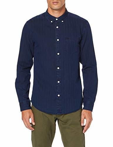 Wrangler LS 1pkt Bdown Shirt Camisa, Azul