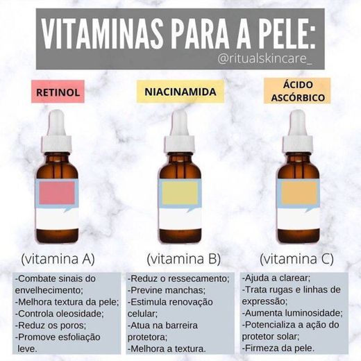 Benefício das vitaminas para a pele