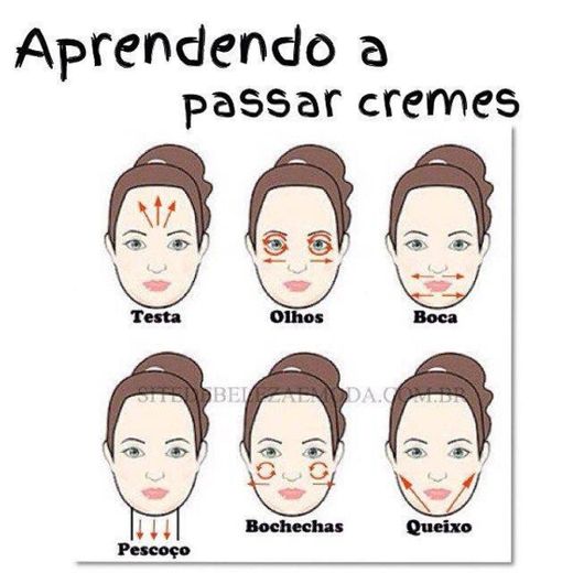 Lugares certos para passar creme