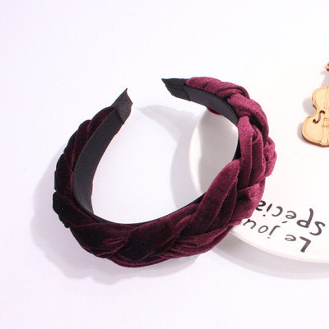 Diadema trenzada de terciopelo 