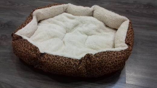 Sannysis Cama de Perrito Casa para Mascotas de Gato, Estampado de Leopardo