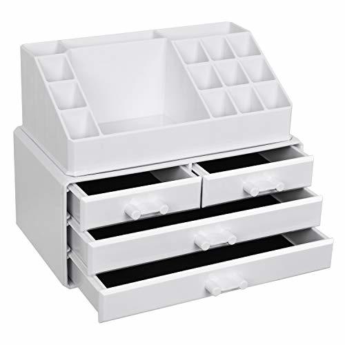 Social SONGMICS 2 en 1 Maquillaje Cosméticos Organizador apilable Acrílico