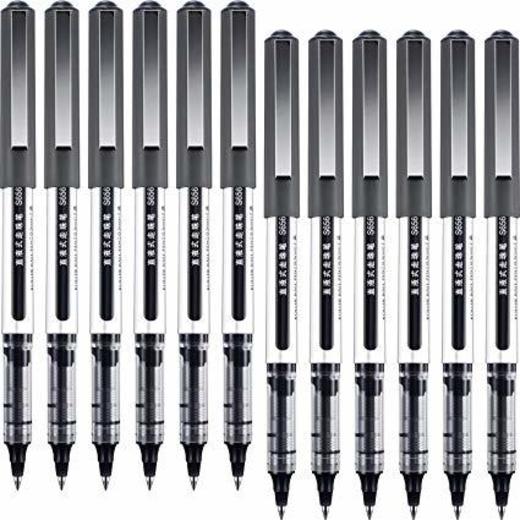12 bolígrafos de punta rodante de tinta de secado rápido