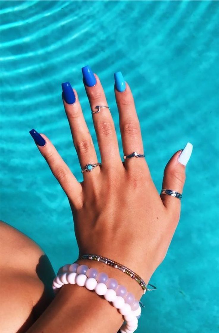 Fashion Unhas azul