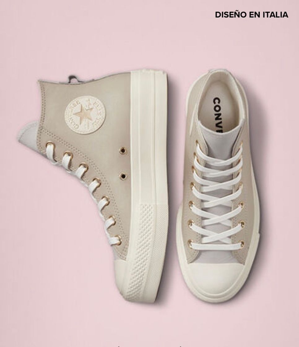 Fashion Converse de cuero Beige