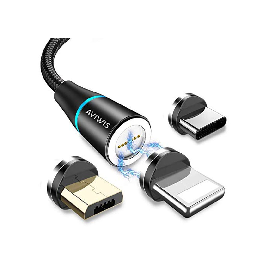 Producto AVIWIS Cable USB Magnético, Multi 3 en 1 Cable Magnetic de Carga