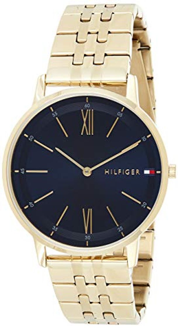 Social Tommy Hilfiger Reloj Analógico para Hombre de Cuarzo con Correa en Bañada