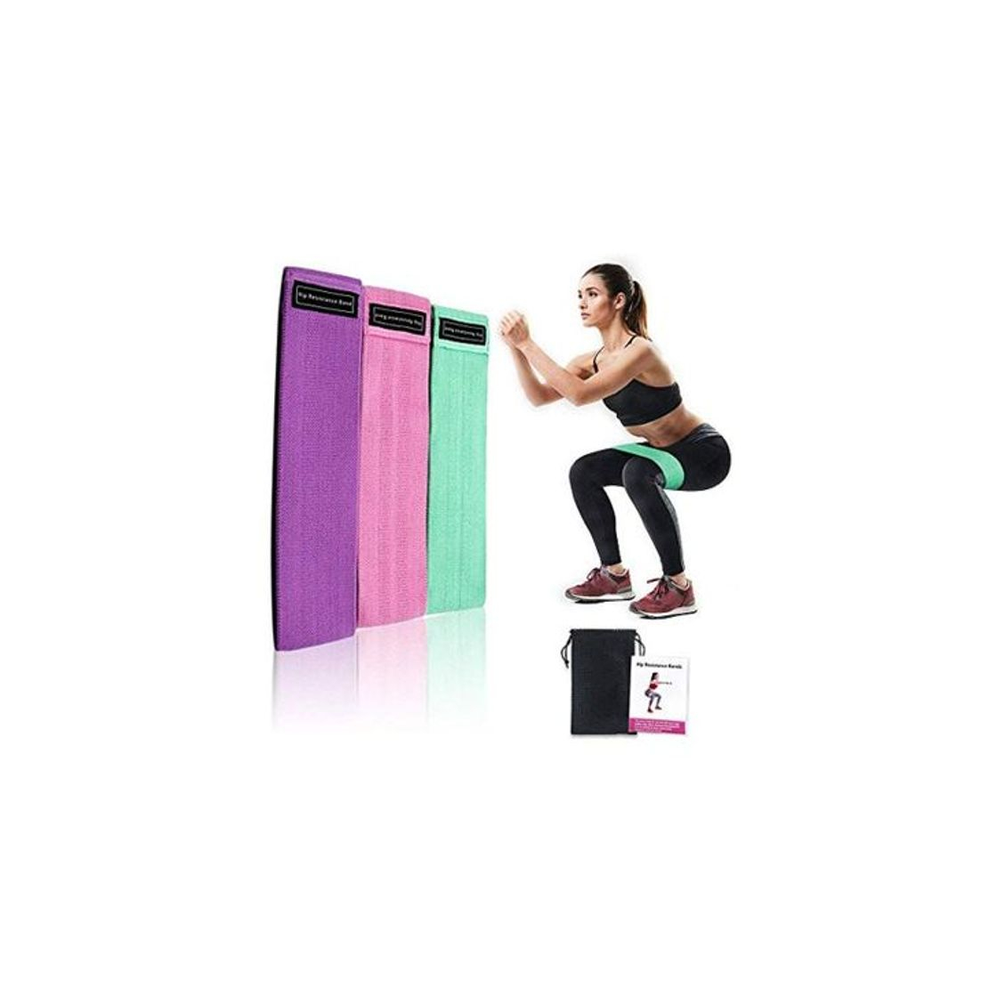 Product Victoper Set de 3 Bandas para Yoga/Crossfit/Entrenamiento de Fuerza/Pilates/Fisioterapia Fitness Elásticas de